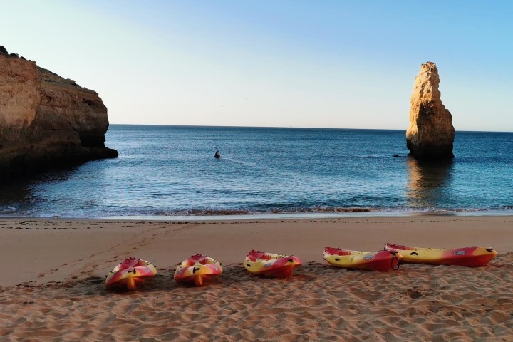 a group of people sitting at a beach